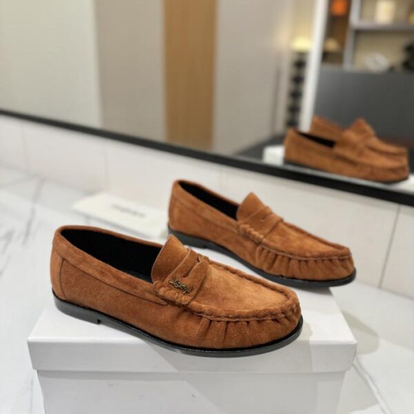 (Paar-Style) SAINT LAURENT Neue plissierte Loafer (IZE6A)