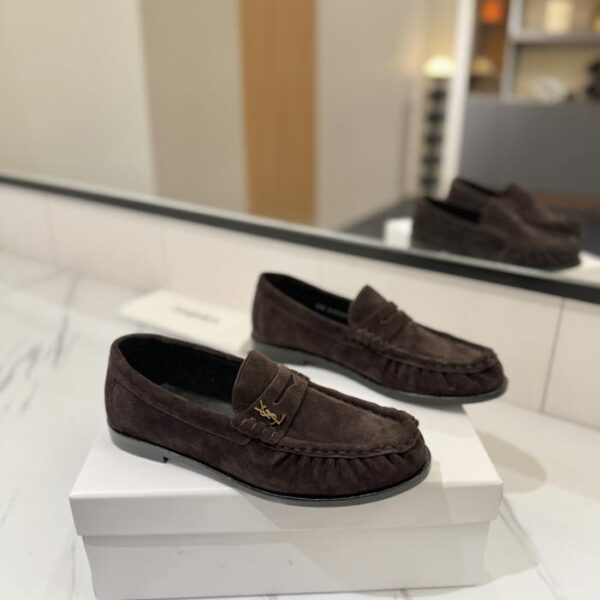 (Paar-Stil) SAINT LAURENT Neue Plissee-Loafer-Serie (QYK3Y)