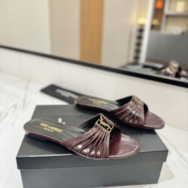 YSL "SAINT LAURENT" Sommerneuheit: Elegante und stylische Zehentrenner mit Metallkappe (944BL)