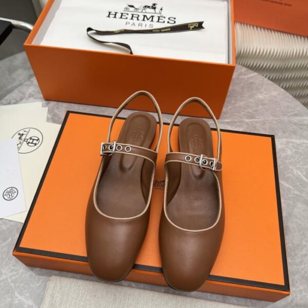 replica,schuhe,beste,kaufen,1:1,besten,seiten,Replik,turnschuhe,sneakers Hermes Frühjahr/Sommer Neue Ballerinas mit offener Ferse, schlichte und vielseitige Modelle (MIG51)