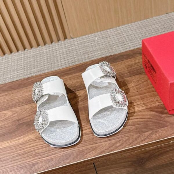 replica,schuhe,beste,kaufen,1:1,besten,seiten,Replik,turnschuhe,sneakers Roger Vivier RV Classic Slidey Viv‘ Hausschuhe mit Strassschnalle und durchgehendem Strass-Obermaterial (8ACRR)