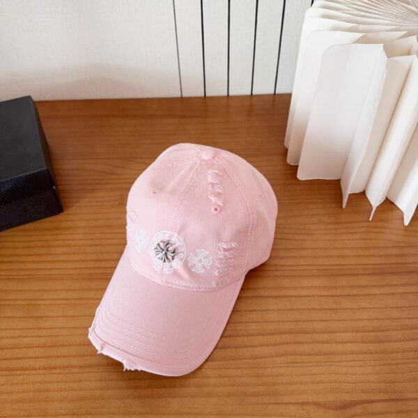 Chrome Hearts Baseballkappe im koreanischen Retro-Stil mit Used-Look und Rissen für den Frühling (3Q9I9D)