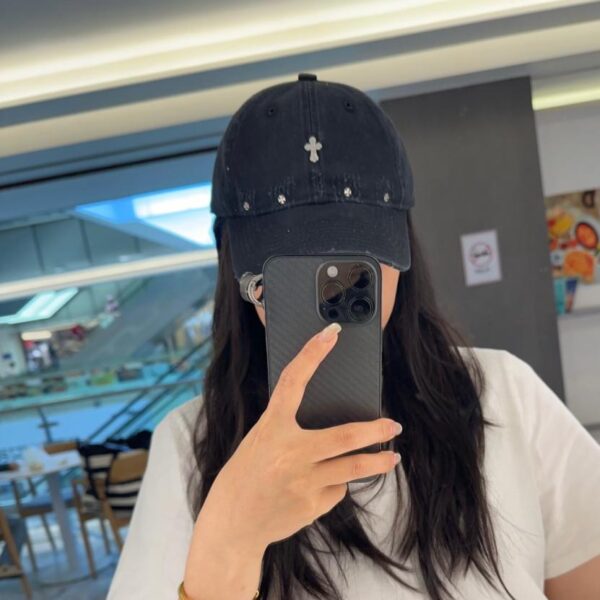 Chrome Hearts Baseballkappe aus Denim im koreanischen Retro-Stil mit Farbblockdesign für den frühen Frühling (FM31QN)