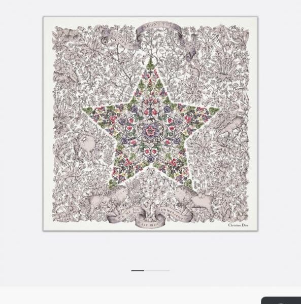 SDO251518 Momme Doppelseitiger 90x90cm Twill Seide Dior "Around the World" (B1CXAQ)