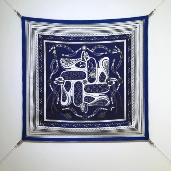 SHMS250518 Momme Doppelseitiger 90x90cm Twill-Seidenstoff Hermès "Celebration of the Amazon" (AM8EEZ)